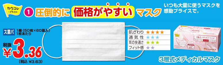 圧倒的に価格が安いマスク